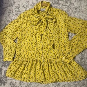LOFT Yellow Floral Blouse